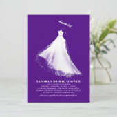 Invitation de douche nuptiale violet moderne roman (Debout devant)