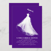 Invitation de douche nuptiale violet moderne roman (Devant / Derrière)