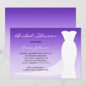 Invitation de douche nuptiale Violet Ombre (Devant / Derrière)