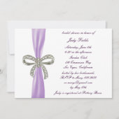 Invitation de douche nuptiale violette Diamond Bow (Devant)