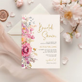 Invitation de douche nuptiale violette Fleur sauva