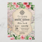 Invitation de douche nuptiale Voyage Floral (Devant / Derrière)