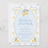 Invitation de douche nuptiale Whimsical citron Blu (Devant)