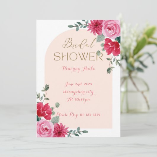 INVITATION DE DOUCHE PBRIDAL ROSE (Debout devant)