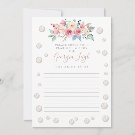 Invitation de douche Pearls & Prosecco (Devant)