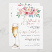 Invitation de douche Perles & Prosecco (Devant / Derrière)