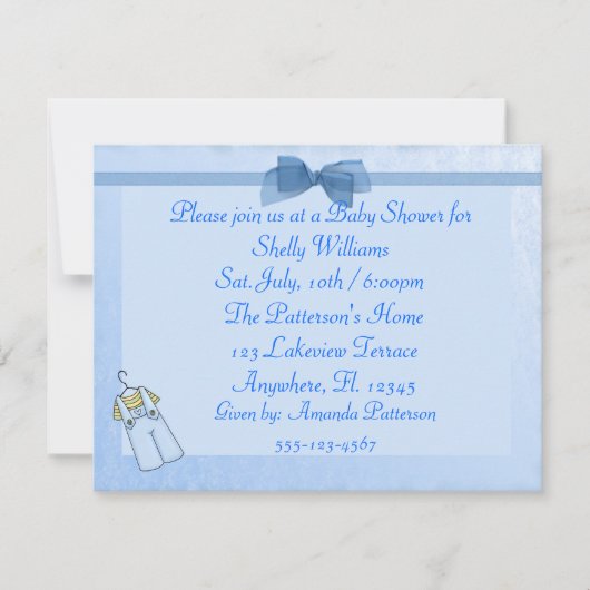 Invitation de douche pour bébé garçon (Devant)