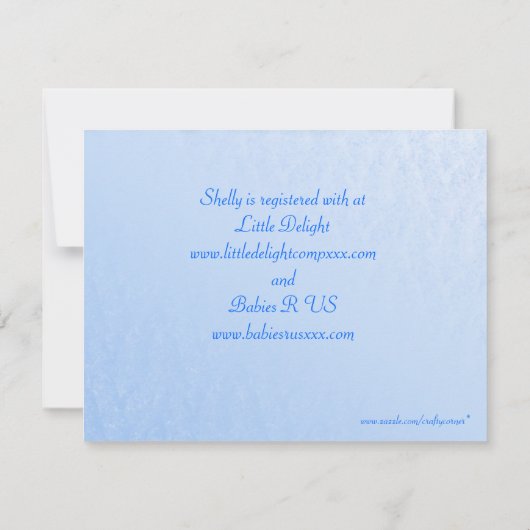 Invitation de douche pour bébé garçon (Dos)