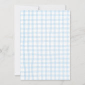 Invitation de douche pour bébé garçon à carreaux b (Dos)