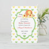 Invitation de douche pour éléphants jumeaux maman (Debout devant)