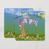 Invitation de douche pour fille bébé (Devant / Derrière)