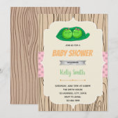 Invitation de douche pour jumelles 2 petits pois d (Devant / Derrière)