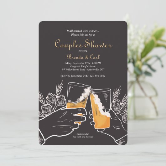 Invitation de douche pour les couples de toast de  (Debout devant)