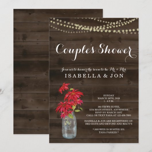 Invitation de douche pour les couples - Mariée, Ma (Devant / Derrière)