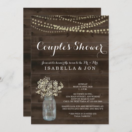 Invitation de douche pour les couples - Mariée, Ma (Devant / Derrière)