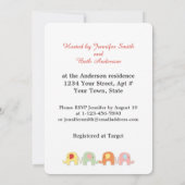 Invitation de douche pour maman et bébé éléphant g (Dos)