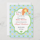 Invitation de douche pour maman et bébé éléphant g (Devant)