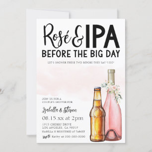 Invitation de douche Rosé et IPA Couple
