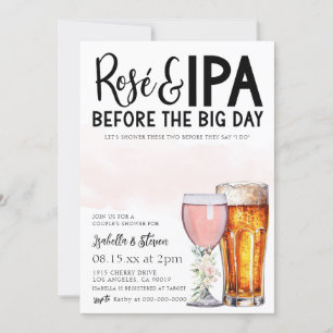 Invitation de douche Rosé et IPA Couple