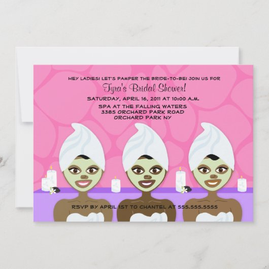 INVITATION DE DOUCHE spa BRIDAL rose & violet (Devant)