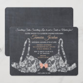 Invitation de douche tableau noir lingerie soutien (Devant / Derrière)