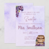 Invitation de douche thématique raisin pourpre (Devant / Derrière)