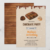 Invitation de douche thème bonbons au chocolat (Devant / Derrière)