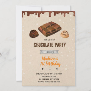 Invitation de douche thème bonbons au chocolat