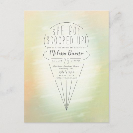 Invitation de douche thème glace prise en glace (Devant)