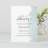 Invitation de douche | Trait d'aquarelle vert sarc (Debout devant)