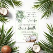 Invitation de douche Tropical Palm Leaf & Coconut