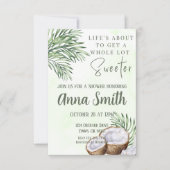 Invitation de douche Tropical Palm Leaf & Coconut (Devant)