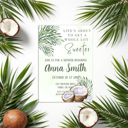 Invitation de douche Tropicale Feuille de Palmier