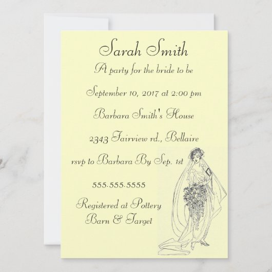 invitation de douche vintage (Dos)