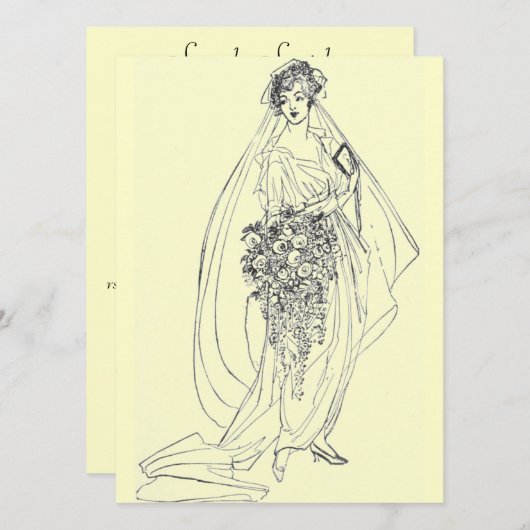 invitation de douche vintage (Devant / Derrière)