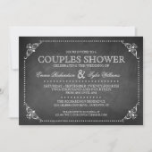 Invitation de douche vintage Couples Chalkboard (Devant)