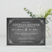 Invitation de douche vintage Couples Chalkboard (Debout devant)