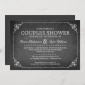 Invitation de douche vintage Couples Chalkboard (Devant / Derrière)