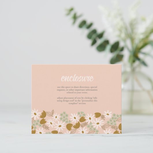 Invitation de douche vintage Florale (Debout devant)