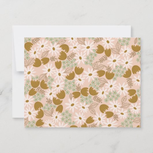 Invitation de douche vintage Florale (Dos)