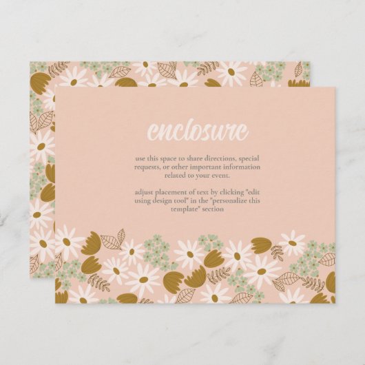 Invitation de douche vintage Florale (Devant / Derrière)