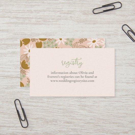 Invitation de douche vintage Florale (Devant/Arrière en situation)