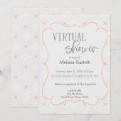 Invitation de douche virtuelle pêche et crème past (Devant / Derrière)