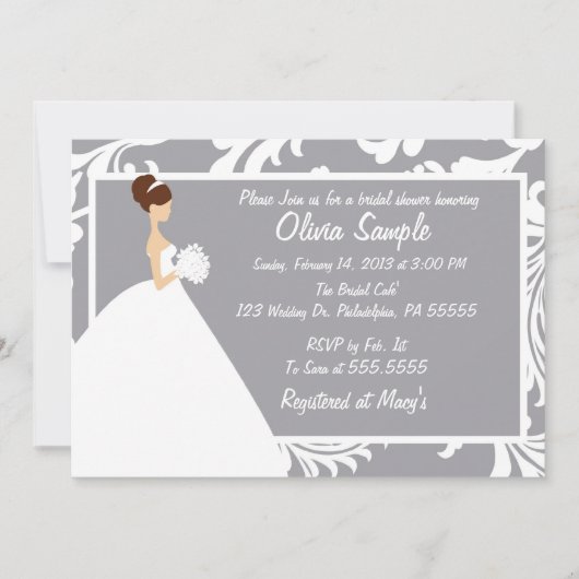 Invitation de douches nuptiales Floral (Devant)