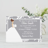Invitation de douches nuptiales Floral (Debout devant)