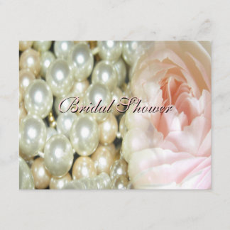Invitation de douches nuptiales perles et Roses