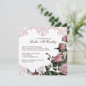 Invitation de douches nuptiales - Rose de Trellis (Debout devant)