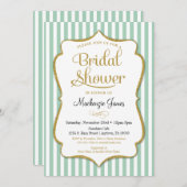 Invitation de douches nuptiales vert Mint Élégante (Devant / Derrière)