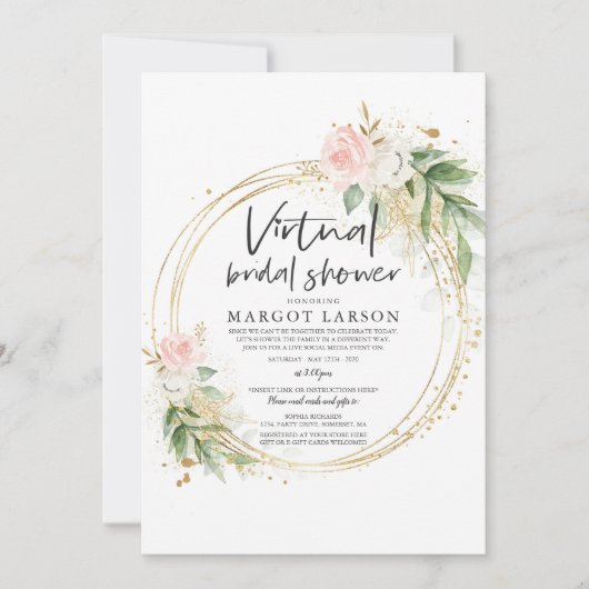 Invitation de douches nuptiales virtuelles Verdure (Devant)