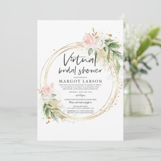 Invitation de douches nuptiales virtuelles Verdure (Debout devant)